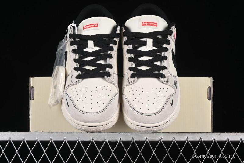 Nike SB Dunk Low SUP Collaboration - Gray White Black Swoosh Anniversary High-End Custom Low-Top Casual Skate Shoes - MM1089-019