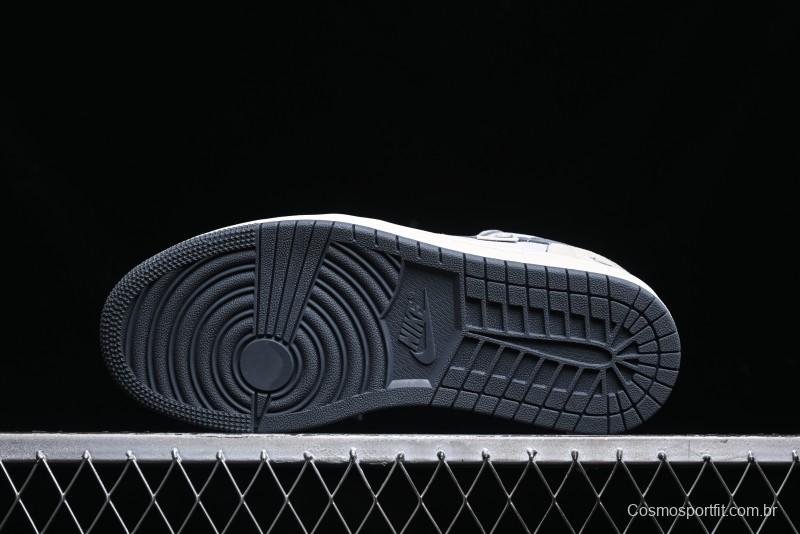 Nike Air Jordan 1 Low AJ1 Bape Collaboration - Custom High-End Retro Basketball Shoes with Light Grey Check - DM9188-008